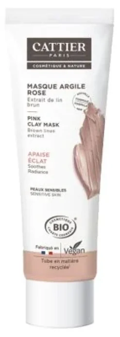 Masque à l'argile rose bio Cattier - tube de 100 ml