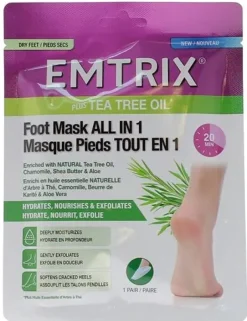 Masque pieds tout en un Emtrix - sachet de 1 paire