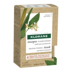 Masque-poudre traitant antipelliculaire au Galanga Klorane - boîte de 8 sachets