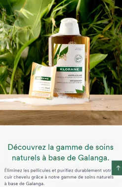 Masque-poudre traitant antipelliculaire au Galanga Klorane - boîte de 8 sachets