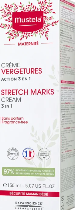 Maternité Crème vergetures sans parfum Mustela - tube de 150 ml