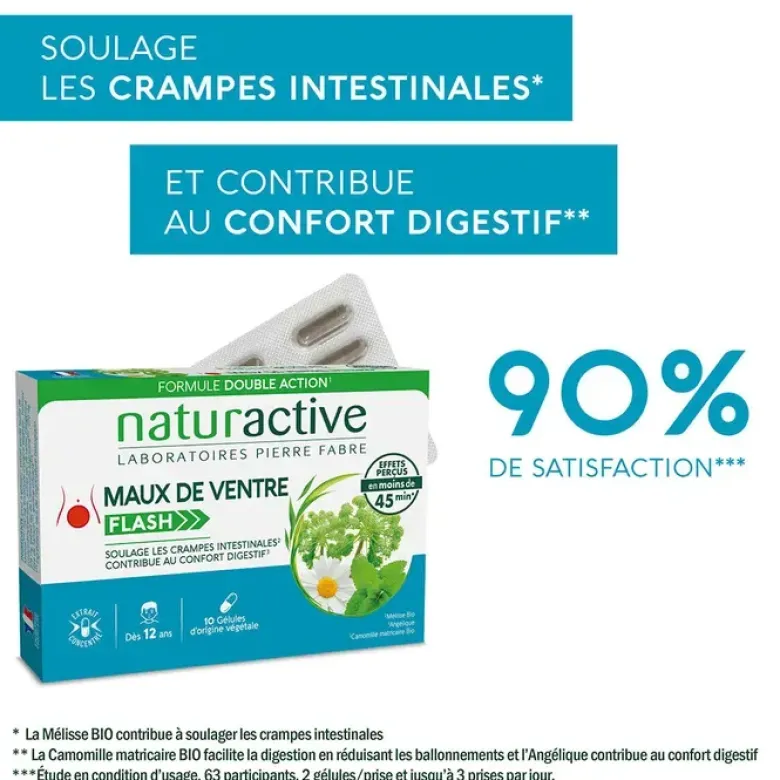 Maux de ventre Flash Naturactive - boite de 10 gélules