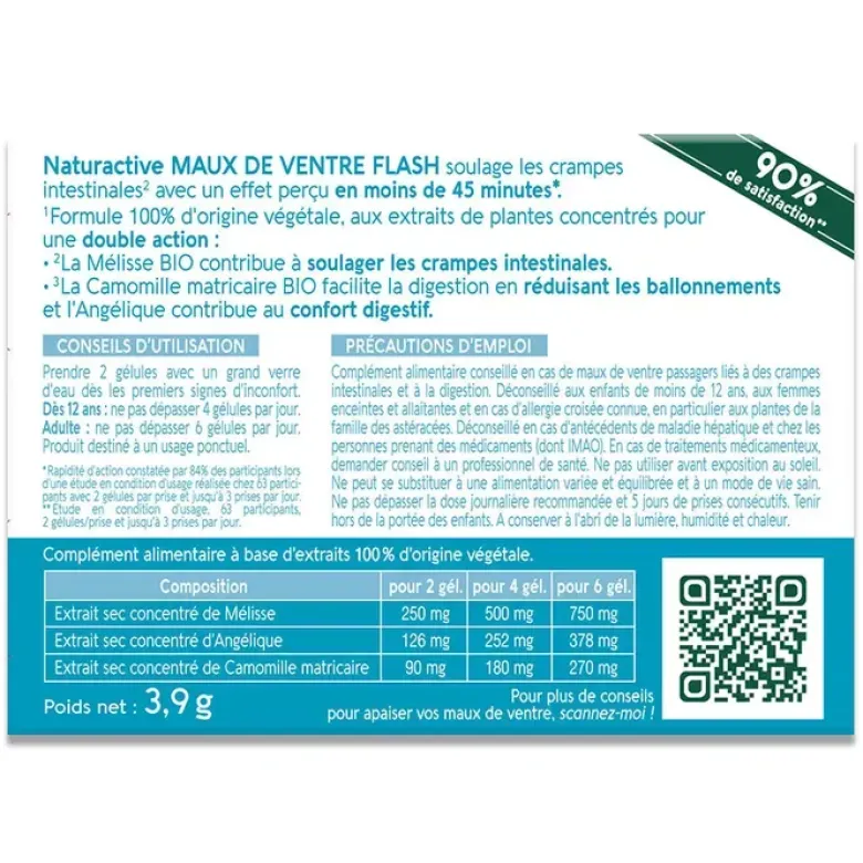 Maux de ventre Flash Naturactive - boite de 10 gélules