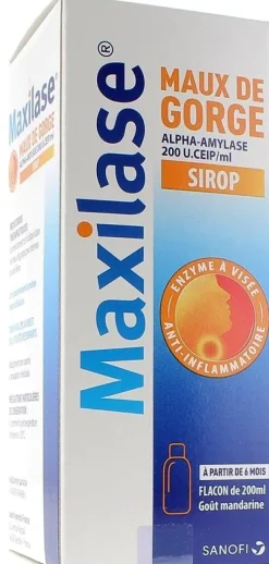 Maxilase maux de gorge alpha-amylase 200 U. CEIP/ml sirop – 200 ml