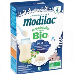 Mes céréales du soir bio dès 4 mois Nuit calme Modilac - boite de 250 g