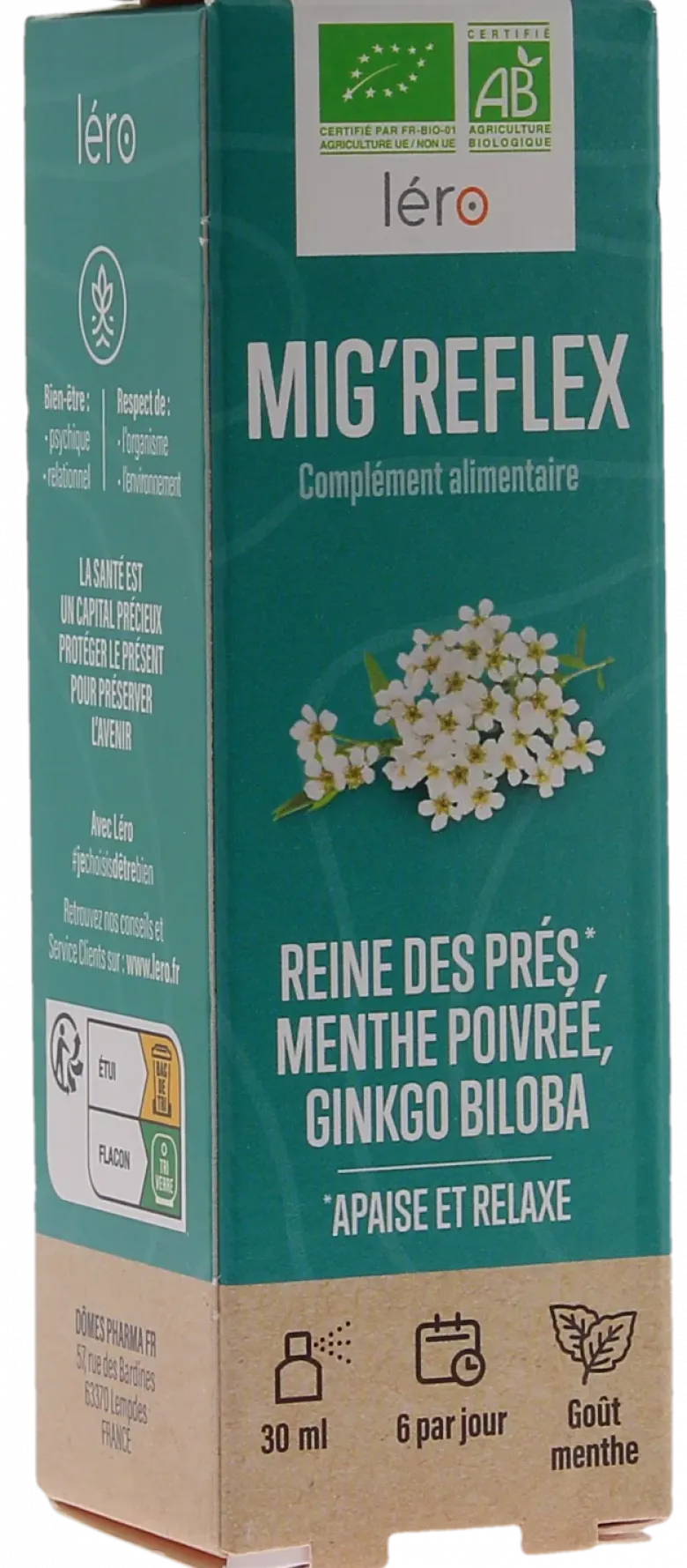 Mig'Reflex goût menthe Lero - spray de 30ml