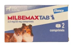 Milbemaxtab comprimé pour petits chiens et chiots - boite de 2 comprimés