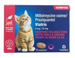 Milbémycine Praziquantel Vermifuge petit chien et chiot +0,5kg arôme viande Viatris