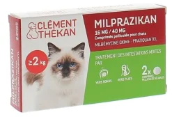 Milprazikan 16 mg / 40 mg comprimé pelliculé pour chats Clément Thékan - boite de 2 comprimés