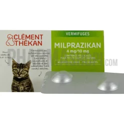 Milprazikan 4 mg / 10 mg comprimé pelliculé pour petits chats Clément Thékan - boite de 2 comprimés