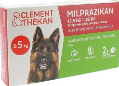 Milprazikan 12,5 mg / 125 mg comprimé pelliculé pour chiens Clément Thékan - boite de 2 comprimés