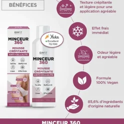 Minceur 360 mousse crépitante anti-cellulite EaFit - flacon de 100ml