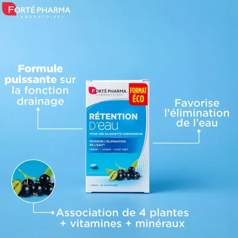 Minceur rétention d'eau Forté Pharma - boite de 56 comprimés