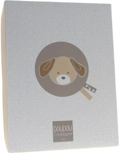 Mini doudou chien hochet Doudou et compagnie - boîte avec doudou de 20 cm