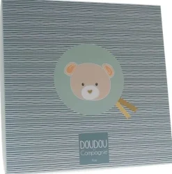 Mini doudou ours bleu Doudou et compagnie - boîte avec doudou de 20 cm