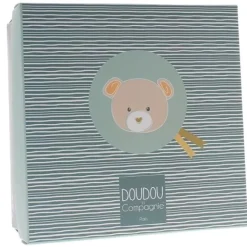 Mini doudou ours mouchoir Doudou et compagnie - boîte avec doudou de 20 cm