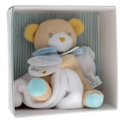 Mini doudou ours mouchoir Doudou et compagnie - boîte avec doudou de 20 cm