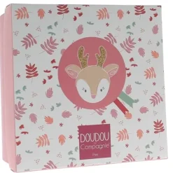Mini doudou renne mouchoir Doudou et compagnie - boîte avec doudou de 20 cm