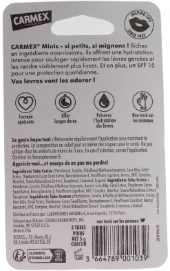 Minis baumes à lèvres Carmex - 3 tubes de 5g