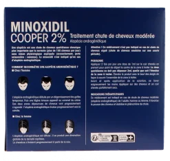 Minoxidil 2 % chute de cheveux Cooper – 3 sprays de 60 ml
