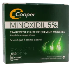 Minoxidil 5 % chute de cheveux homme Cooper – 3 sprays de 60 ml