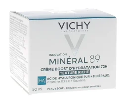 Minéral 89 Crème boost d'hydratation 72h riche Vichy - pot de 50 ml