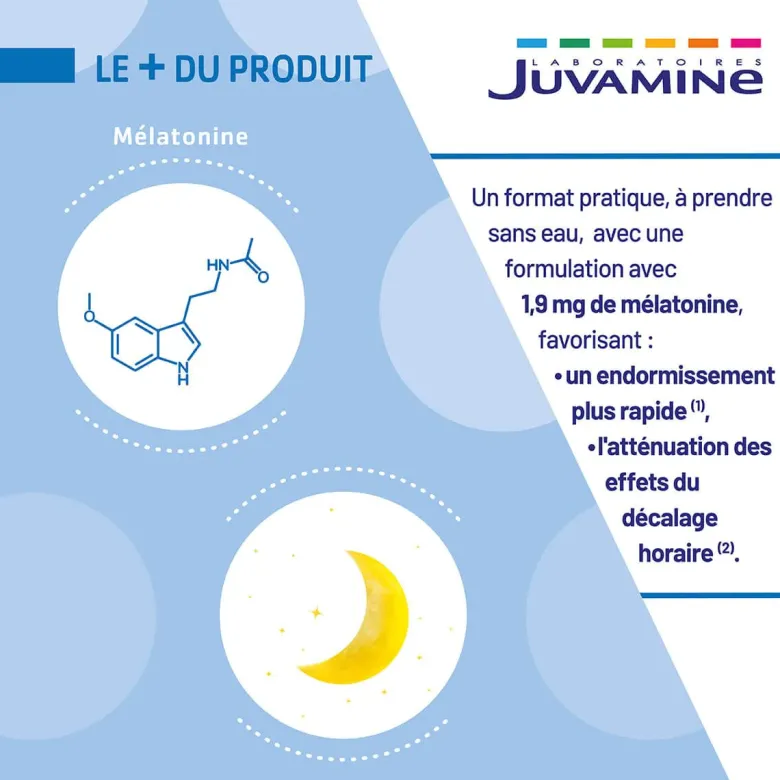 Mélatonine 1900 Flash Juvamine – 60 comprimés
