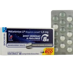 Mélatonine LP effet immédiat et prolongé 8h Biogaran