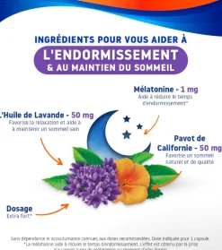 Mélatonine 1 mg 4 actions Valdispert - boite de 30 capsules liquides