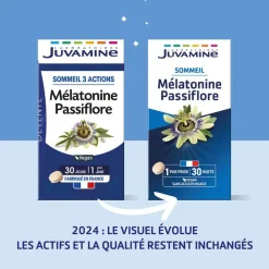 Mélatonine passiflore Juvamine Sommeil