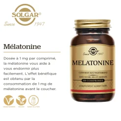 Mélatonine Solgar - pot de 60 comprimés