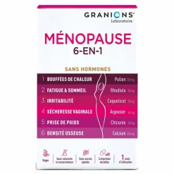 Ménopause 6en1 sans hormones Granions - boite de 60 comprimés