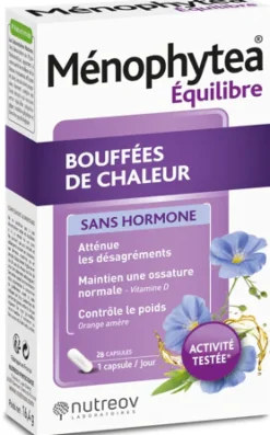 Ménophytea sans hormone bouffées de chaleur Nutreov - boite de 28 capsules