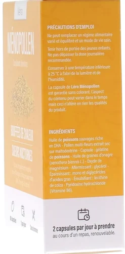 MénoPollen bouffées de chaleurs & sueurs nocturnes Léro - boîte de 60 capsules