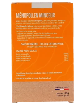 Ménopollen Minceur & bouffées de chaleur bio Léro - boîte de 60 gélules
