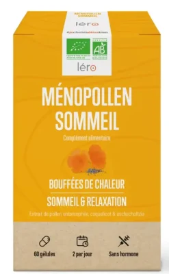 Ménopollen Sommeil & bouffées de chaleur bio Léro - boîte de 60 gélules