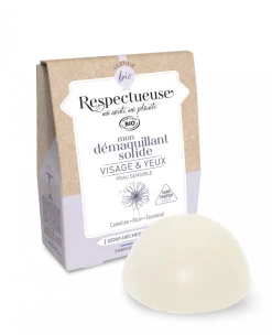 Mon démaquillant solide visage et yeux bio Respectueuse - pain de 25g