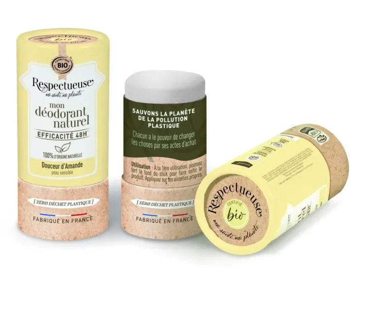 Mon déodorant naturel douceur d'amande bio Respectueuse - stick de 50g