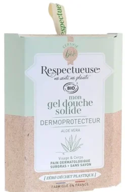 Mon gel douche solide dermoprotecteur bio Respectueuse - pain de 75g