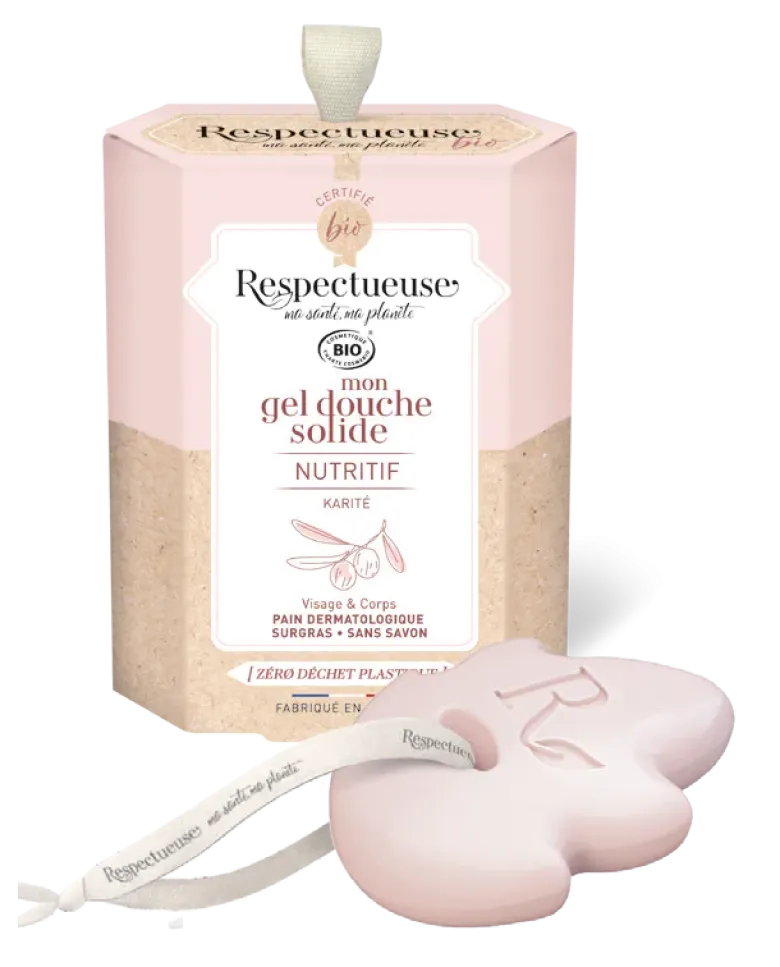 Mon gel douche solide nutritif bio Respectueuse - pain de 75g