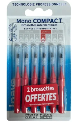 Mono Compact brossettes interdentaires Inava - boite de 4 brossettes + 2 offertes