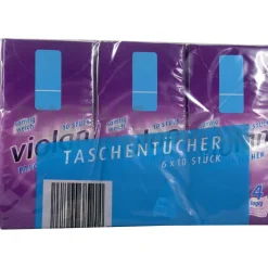 Mouchoirs 100% cellulose neuve blanchi sans chlore - 6 paquets de 10 mouchoirs