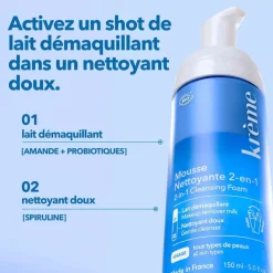 Mousse nettoyante 2-en-1 Krème