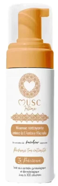Mousse nettoyante intime à l'ambre florale Musc Intime - flacon-pompe de 150ml