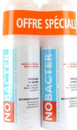 Mousse à raser haute tolérance Nobacter - lot de 2 x 150 ml