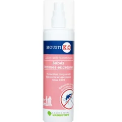 Mousti K.O lotion anti-moustique bébés dès 6 mois et femme enceinte Marque verte - flacon de 100ml