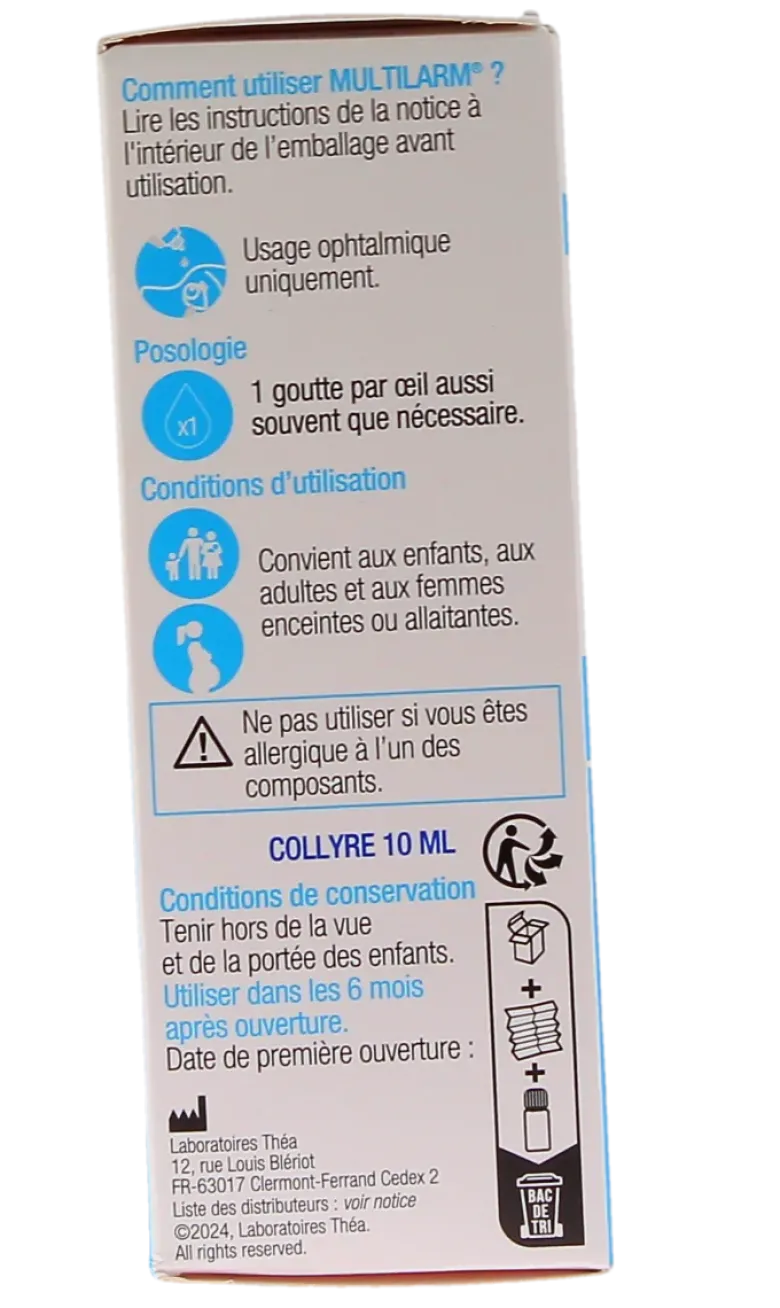 Multilarm collyre soin oculaire quotidien Théa - flacon de 10ml