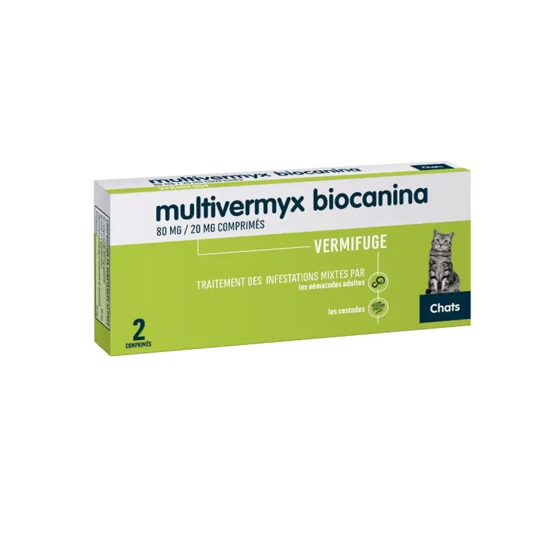 Multivermyx chat Biocanina – 2 comprimés sécables