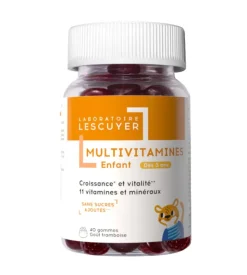 Multivitamines enfant goût framboise Lescuyer - pot de 40 gommes
