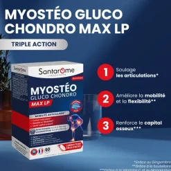 Myostéo gluco chondro max LP mobilité articulaire Santarome - boite de 60 comprimés